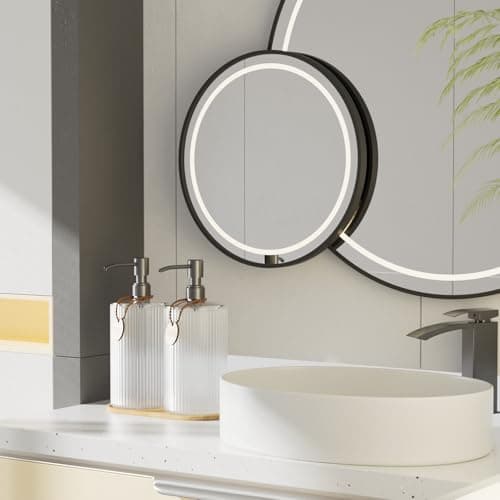 18Oz Soap Dispenser Set with Silver Stainless Steel Pump & Wood Tray - Vertical Stripe Design Refillable for Dish Soap & Hand Soap, Fits Kitchen & Bathroom Countertops - Thumbnail 5