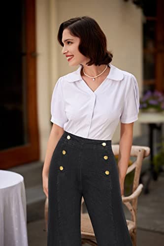 Belle Poque High Waisted Jeans for Women Women's Plus Size Cotton Jean Outfits Trendy Flared Pants for Womens Black Size 8 Size 10 - Thumbnail 2