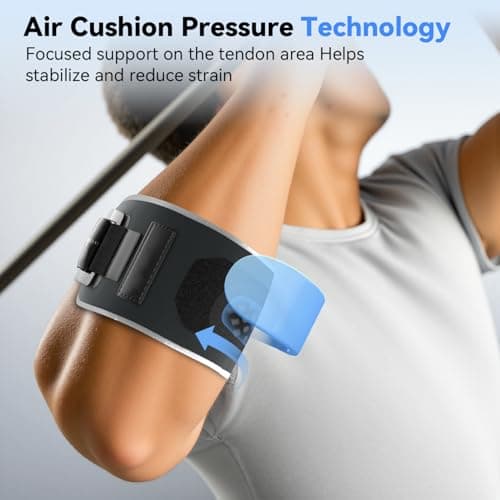 Goldeer Tennis Elbow Brace with 2 Pressure Gel Pad for Men Women, Lightweight Tennis Elbow Strap with Adjustable and Custom Fit Design for Tendonitis and Tennis & Golfers Elbow, Support for Sports(L) - Thumbnail 3