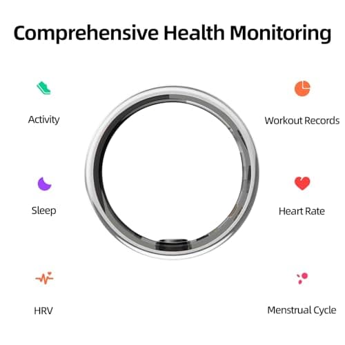 TIAZUUX Smart Ring for Women&Men-Activity/Sleep/Heart Rate/HRV/Stress/Women's Health Tracker-IP76 Waterproof-No Subscription Fee Required-Compatible with iPhone &Android - Thumbnail 3
