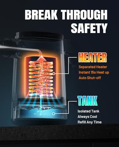 TEEVOGO Handheld Steam Cleaner, Pressurized 15s Instant Heat Steam Cleaner for Home, Upgrade 650ML Tank, Lightweight Portable Steamer for Cleaning Kitchen, Grout, Furniture, Couch, Car and Bathroom - Thumbnail 3