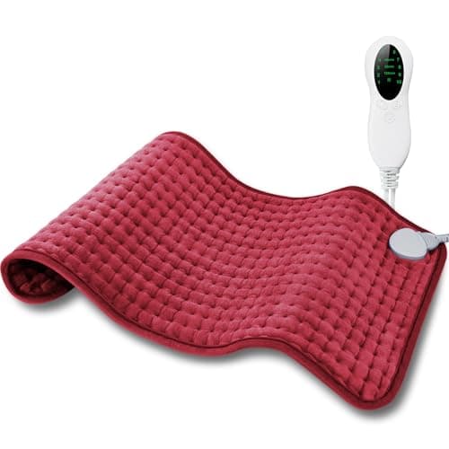 Electric Heating Pad for Period Cramps, LANVA Valentines & Birthday Gifts for Women Wife Mom, Heat Pad for Neck and Shoulders and Back Pain Relief, Machine Washable, ETL Certified, 12"x24", Red - Image 1