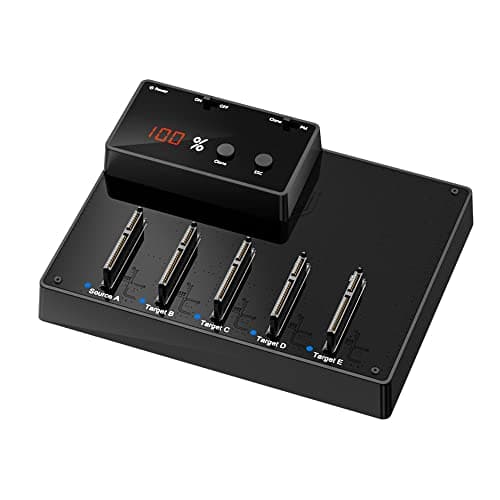5-Bay SATA Hard Drive Docking Station, USB 3.0 (5Gbps), Supports up to 30TB (5×6TB) 2.5″ SATA SSD/HDD, with 1:4 Offline Clone/Duplicator Function