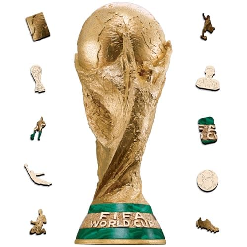 Official FIFA World Cup 2026 Edition Trophy Puzzles for Adults, 200 Pieces Football Merchandise Wooden Puzzles, Unique Soccer Gifts for Fans, Collectors Puzzle, 6.3 x 15.7 Inch Sports Souvenirs