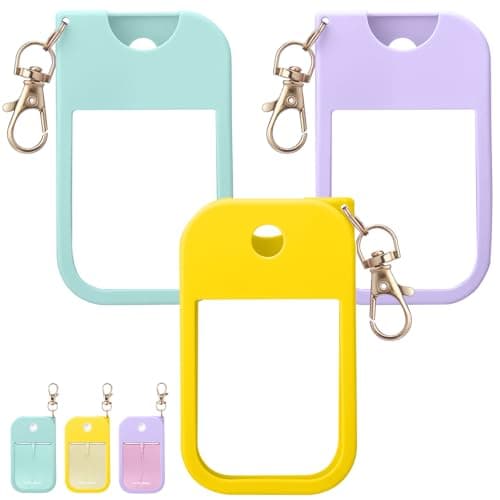 Palksky Hand Sanitizer Spray Case for Touchland,Protective Case with Keychain for Power Mist and Glow Mist1 fl oz(Yellow,Blue,Purple),Travel Size - Image 1