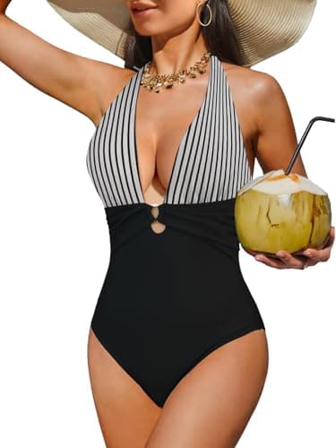 Women One Piece Tummy Control Swimsuit Full Coverage Slimming Swimwear Push Up Bathing Suit - Image 1
