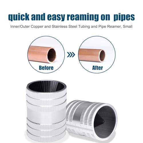 XUNTUI Professional Tubing Reamer, 1/4" to 1-3/8" Inner-Outer Pipe Reamer, 45 Heavy Duty 40Cr Alloy Steel Blades, Aluminum Body Deburring Tool for Stainless Steel, Copper, PVC - Thumbnail 6