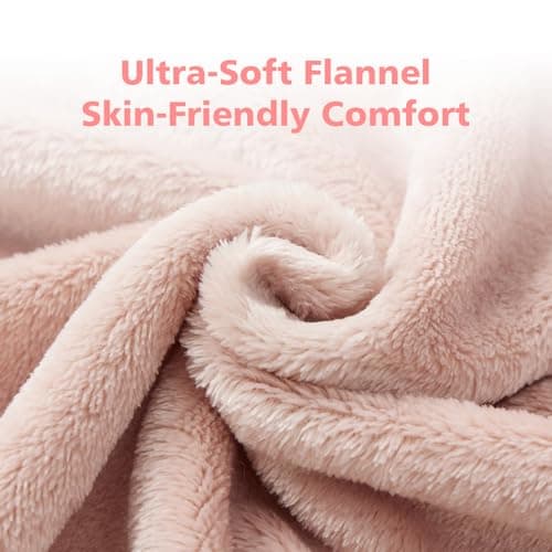 SHINEDOOR Travel Blanket with Carry Bag, Lightweight Wearable Airplane Blanket, Soft Packable Throw for Travel & Office Blush Pink - Thumbnail 5