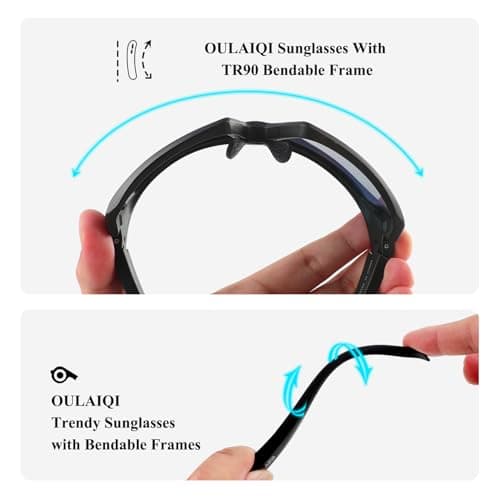 OULAIQI Cycling Glasses Baseball Sunglasses for Men Women UV400 Protection for Running Softball Volleyball Sports Sunglasses - Thumbnail 5