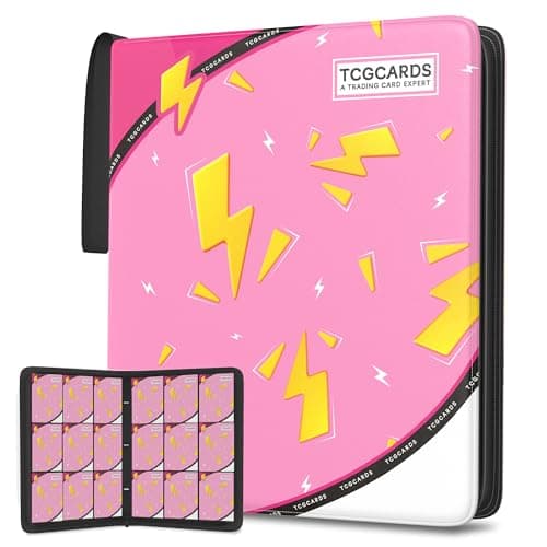 Trading Card Binder 9 Pocket,Card Binder 900 Pockets,Card Book Holder Cards with 50 Removable Sleeves,3-Ring Zip Design MTG/TCG/Sport Collectible Trading Card Albums Gifts for Boys and Girls (Pink)