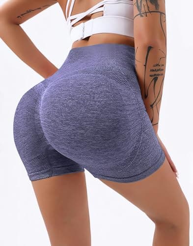 2 Pack High Waisted Shorts for Women,Tummy Control & Squat-Proof Workout Shorts with Smooth-Lining Design for Yoga,Running - Thumbnail 3