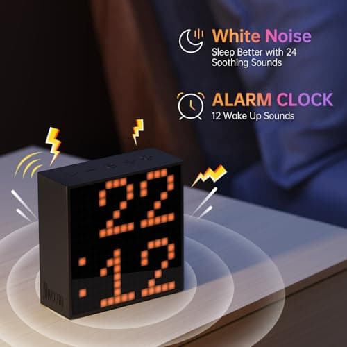 Divoom TimeBox Evo -- Pixel Art Bluetooth Speaker with 16x16 LED Display APP Control - Cool Animation Frame & Gaming Room Setup & Bedside Alarm Clock- Black - Thumbnail 3