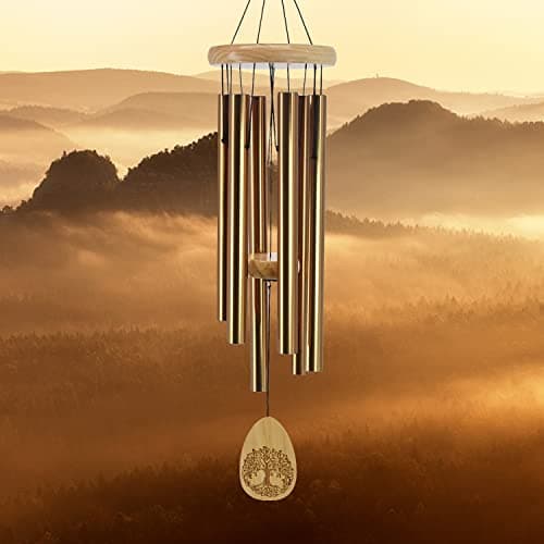 Astarin Windchimes Outdoors with Engraved Lifetree, 30 Inch Memorial Wind Chime for Outside, Sympathy Wind Chime for Loved One, Outdoor Wind Chimes for Mother, Bronze Wind Chimes. - Thumbnail 5
