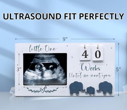 VKDDM Sonogram Picture Frame with Countdown Weeks - 4''x3'' Ultrasound Photo Frame Pregnancy Announcement for Expecting Parents/Grandparents Reveal, Mom to be Gifts for 1st Time Mom - Thumbnail 4