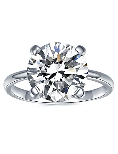 IMOLOVE 4ct Moissanite Engagement Ring Wedding Solitaire Ring for Women Lab Created Diamond Promise Ring for her-115-4CT - Image 1