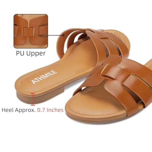 ATHMILE Sandals for Women 2026 Vacation Womens Sandals Dressy Summer Flats Sandals Women Slides for Party Wedding Beach - Thumbnail 5