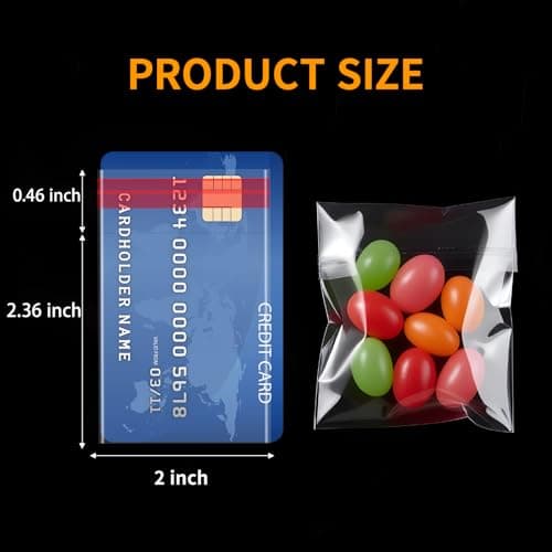 200 Pcs Clear Jewelry Organizer, 2 x 2.82 Inches Self Sealing Cellophane Bags, Clear Resealable Cellophane Bag Small Storage Bags Pouches for Earrings Ring Candy Beads - Thumbnail 2