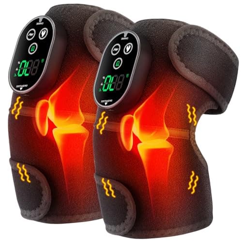 Heating Pad for Knee Pain Relief - Cordless Heated Knee Brace with Massager, Heating Knee Warmers Wrap & Arthritic Knees, Ideal for Arthritis & Joint Pain 2PCS - Image 1