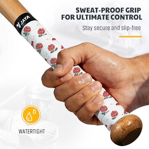 JAYA Bat Grip Tape, 2-Pack Mixed Colors, 1.1mm PU Bat Wrap with Full Adhesive Backing, Non-Slip Sweat-Wicking & Breathable Handle Grip for Baseball/Softball/Cricket Bats, 1100 x 27mm - Thumbnail 3