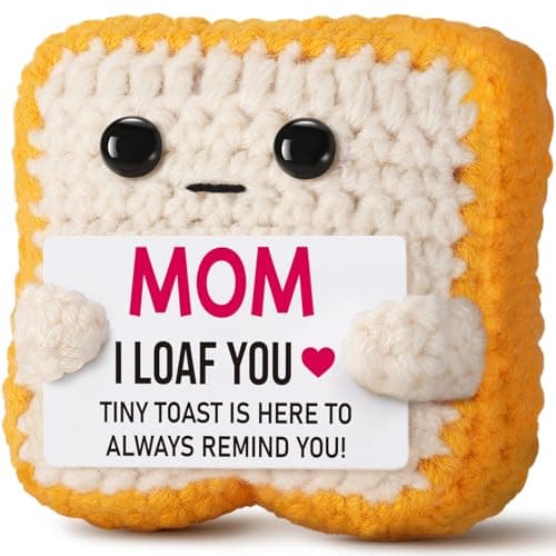 Mothers Day Pun Gift for Mom from Daughter Son- Handmade Cute Loaf Crochet Toast - I Love You Funny Presents for Moms Bonus Mamas Mother-in-Law Birthday, Valentine's Christmas Stocking Stuffers