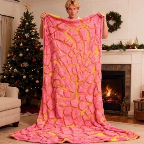74in Concha Blanket White Elephant Gifts for Adults Useful Throw Blankets Women Men Party Cool Stuff Novelty Gag Soft Fleece Wrap Sweet Shell Bread - Thumbnail 6