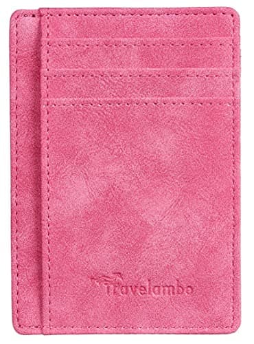Travelambo Slim Wallet Front Pocket Minimalist Leather RFID Blocking Medium Size - Thumbnail 4