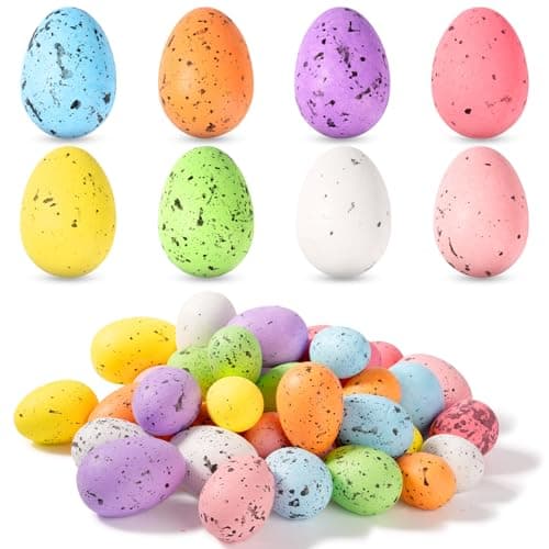 40 Pcs Foam Speckled Easter Eggs,8 Colors & 3 Sizes Foam Eggs for Easter Decorations,Pastel Easter Decor,Bowl & Vase Filler, Easter Basket and Spring Table DIY Decor for Home - Image 1
