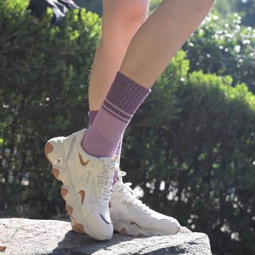 Juedverty Merino Wool Socks For Women Hiking Winter Boot Thermal Warm Thick Cushion Cozy Work Crew Socks 5 Pairs - Thumbnail 6