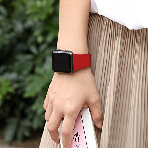 MITERV Compatible with Apple Watch Band 38mm 40mm 41mm 42mm 44mm 45mm 49mm Women Men Soft Silicone Sport Strap Replacement Wristbands with Classic Clasp for iWatch Series 8 7 6 5 4 3 2 1 SE 6Pack (for Apple Watch 42mm/44mm/45mm/49mm, Ocean Blue/Lilac/Orange/Black/Peach/Red) - Thumbnail 2