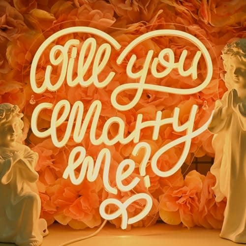Will You Marry Me Neon Signs for Wall Decor Heart Shaped Neon Light Dimmable LED Sign USB Powered Light Up Signs for Wedding Party Gift Engagement Moment - Image 1