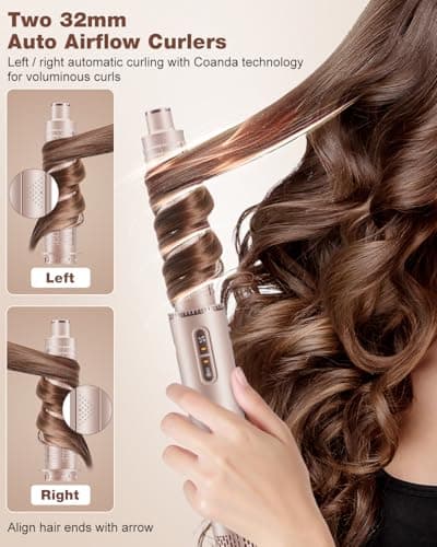 7MAGIC 7 in 1 Hair Styler & Hair Dryer Brush, 110,000 RPM High-Speed Blow Dryer with Negative Ions for Frizz-Free Styling Fast Drying Curling Volumizing Straightening, Hot Air Styler with Travel Case - Thumbnail 3