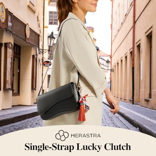 Shoulder Bag for Women Y2K Trendy Purse PU Leather Hobo Handbags Clutch Saddle Crossbody Underarm Bag (Black) - Thumbnail 5