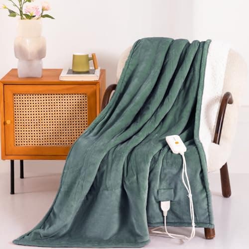 Templewet Heated Blanket Electric Throw 50" x 60" -Heated Throw Blanket with 4 Heating Levels & 3 Hours Auto Off,Machine Washable,ETL & FCC Certification(Lake Green) - Image 1