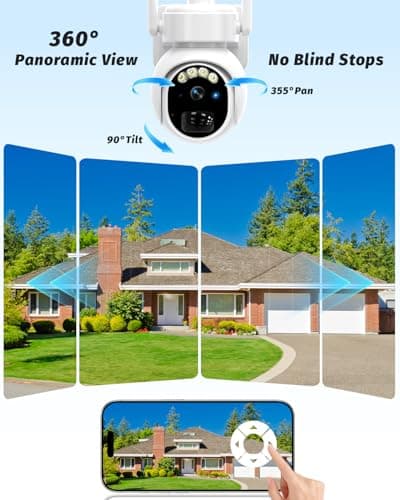 Slice Jelly 4gLte Cellular Security Camera, No WiFi Security Camera ，360°View PTZ, ABS Fireproof IP65 Waterproof, 2K HD Color Night Vision, Human Tracking, 2-Way Audio - Thumbnail 2