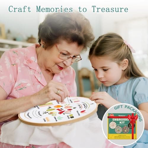 Meyocky Embroidery Kit for Beginners, 4 Pack Starter Embroidery Kits for Adults Learn 31 Stitches with Simple Patterns, Step-by-Step Video Stitch Practice Sampler Kit,Gift for Women Craft Lovers - Thumbnail 5
