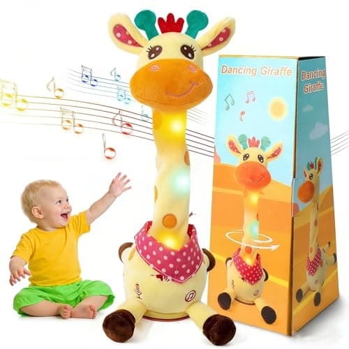 Dancing Talking Giraffe Baby Toy, Interactive Easter Plush Toy Giraffe Tummy Time Toy, Repeats What You Say, 10 Children’s Songs Adjustable Volume Easter Gift for Toddlers 3-18 Months 1-3 Years Old - Image 1