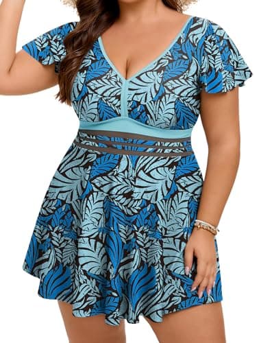 Arolina Modest Swimsuits for Women Tummy Control Bathing Suits Full Coverage Tankini with Shorts - Image 1