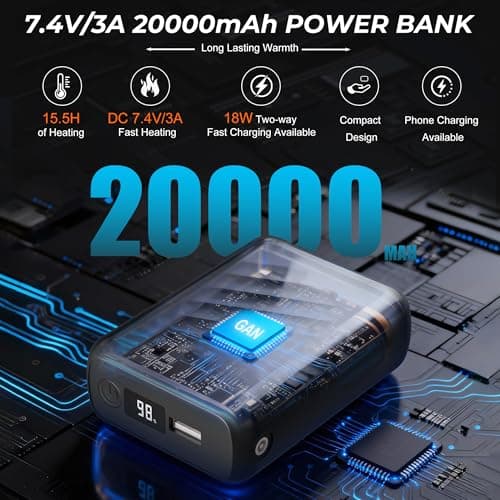 Starines Heated Vest for Men Women with APP & Button Control, Mens Heated Vest 20000mAh Battery Pack Included, 3 Level 8 Heating Zone Electric Heating Vests for Hunting Hiking Skiing Christmas Gift L - Thumbnail 3