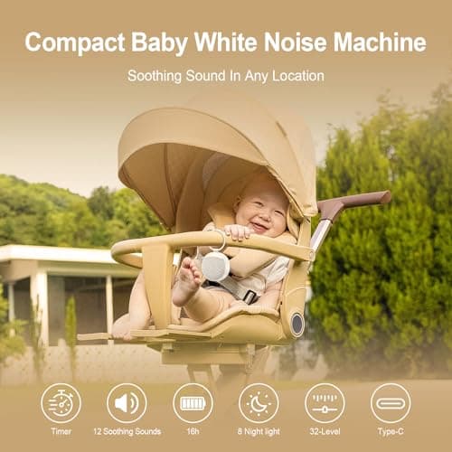 Hotmoon Portable White Noise Sound Machine 12 Soothing Sounds | Omini SE | 8 Night Light Colors | 4 Timers | Powerful Battery | Memory Function | for Home, Travel, Nursery Gift for New Mom & Baby - Thumbnail 3