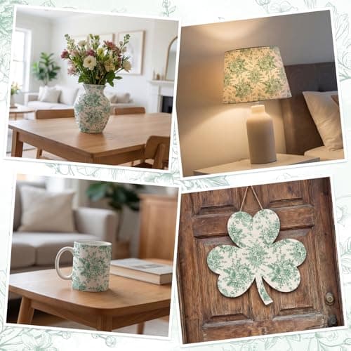 NatNarr 100 Pcs Floral Napkins, Green and White Toile Cocktail Napkins Vintage Flower Butterfly Design Chinoiserie Paper Napkin for Decoupage, St. Patrick's Day, Wedding, Bridal Shower, 5 x 5 Inch - Thumbnail 5