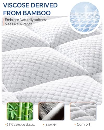 BEDELITE Twin XL Mattress Topper College Dorm Room Essentials, Dual Layer 4 Inch Memory Foam Mattress Topper, Pilow Top Mattress Pad and Premium Gel Foam Mattress, Fits Twin XL Mattress - Thumbnail 2