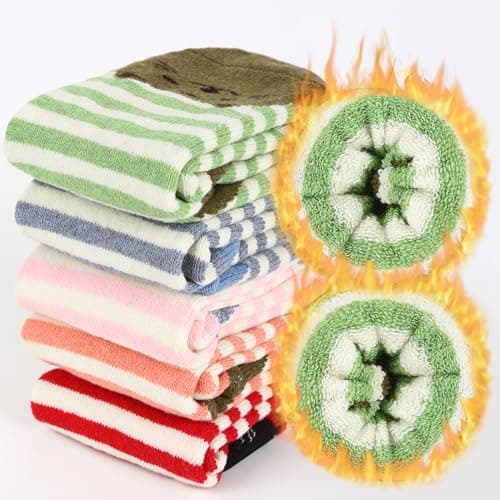 Non Slip Socks for Women with Grips Thermal Winter Warm Thick Cozy Cabin Crew Comfy Anti Skid Slipper Socks Gifts for Women - Thumbnail 3