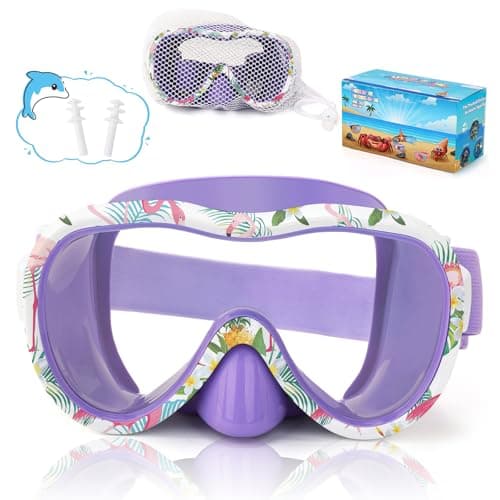 iGym Kids Swim Goggles, Snorkel Mask Diving Mask Swimming Goggles with Nose Cover and Elastic Straps Cover & Mesh Bag & Ear Plugs - Image 1