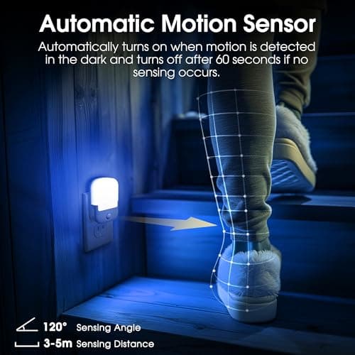 Briignite Blue Motion Sensor Dusk to Dawn Dimmable Led Night Light 2Pack for Kids, Bedroom, Kid Room, Bathroom - Thumbnail 2