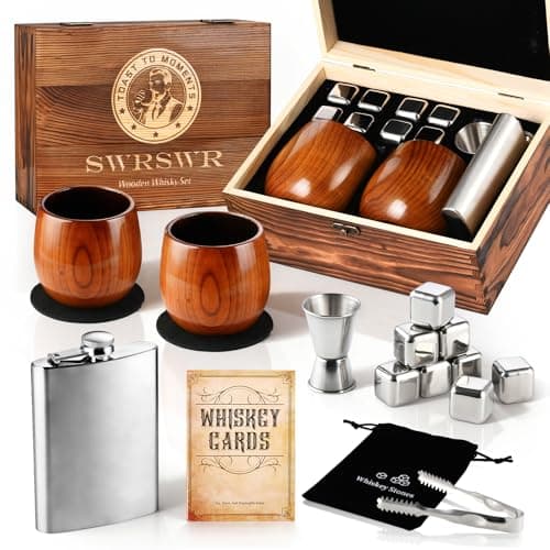 Charred Wooden Bourbon Drinking Glass - Premium Bourbon Gifts for Men - Handcrafted Wooden Whiskey Glasses & Whisky Tumbler for Whiskey Lovers Dad Boyfriend Husband Friend - Image 1