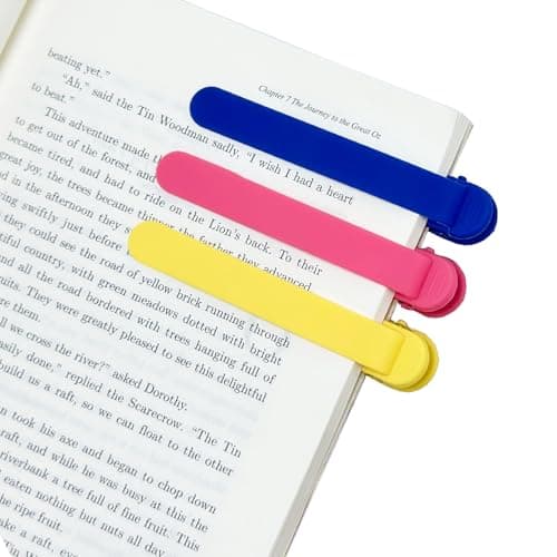 3Pcs Automatic Bookmark, Book Marks for Reading Women Men Kids Book Lovers, Silicone Auto Book Mark Bookmarks for Reading, Unique Smart Book Marker Bookmark Clip Page Holder Accessories