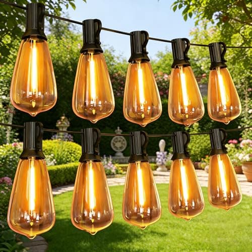 GPATIO Outdoor String Lights, 100FT ST38 Bulbs Shatterproof Patio Lights, Waterproof Dimmable Outside Hanging Light, Connectable LED Outdoor Lights for Backyard, Porch, Party, Garden, Home Decor - Image 1