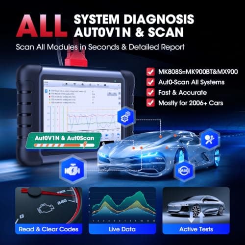 Autel Scanner MaxiCOM MK808S, 2026 OBD2 Scan Tool as MaxiCheck MX808S MX900 MK900BT MK808BT Pro, 3000+ Active Test, 28+ Service for 200+ Brands, OE All System Diagnostics, FCA & SGW, 10X Faster OS 11 - Thumbnail 5