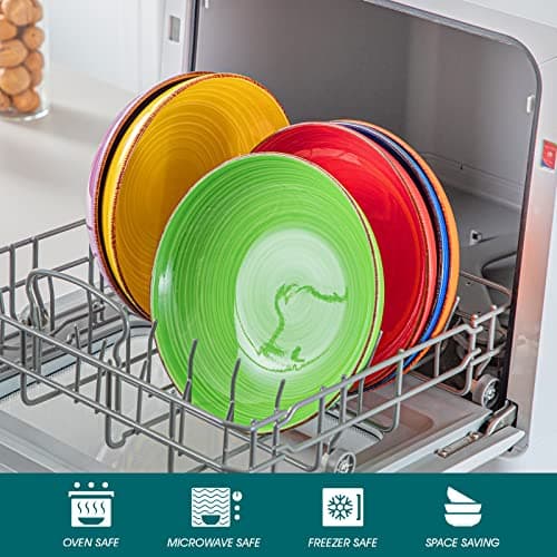 vancasso Bonita Pasta Bowls Set of 6, 38 oz Shallow Ceramic Bowls for Pasta, Salad, Soup & More - Microwave, Dishwasher & Oven Safe - Assorted Colors - Thumbnail 4