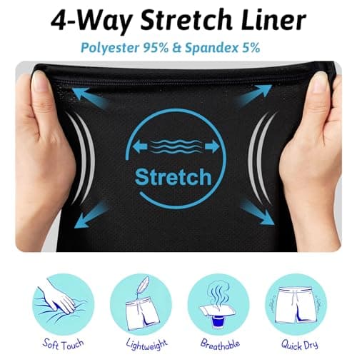 Cozople Men's Bathing Suit with Compression Liner 5.5 inch Swim Trunks 2 in 1 Quick Dry Boxer Brief Lined Swimwear Tropical Flowers Print Board Short S Beach Play Sandcastle Building Wave Wading - Thumbnail 4